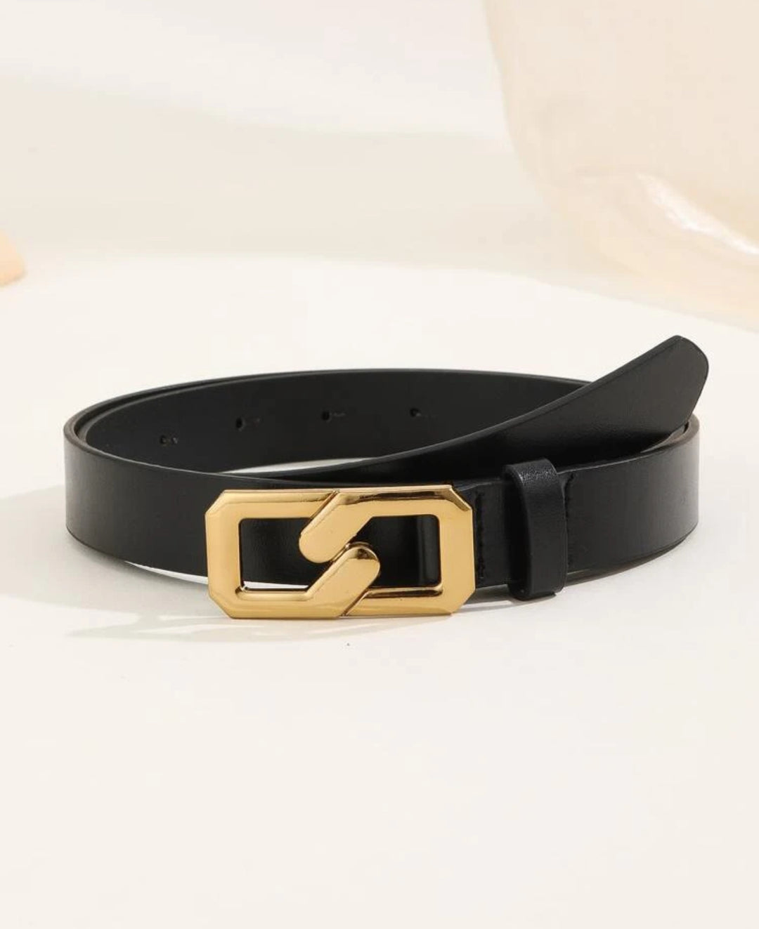 Belt With Gold Buckle Detail