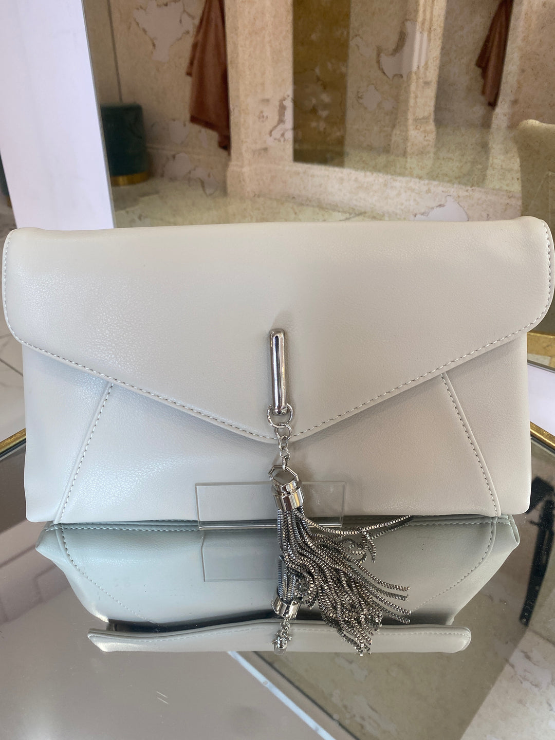 Ellie Nude Envelope Clutch Bag