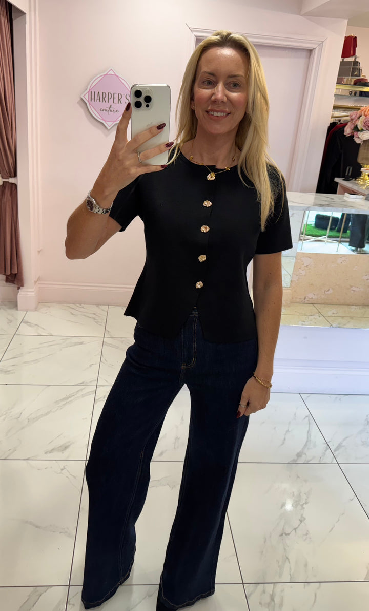 Rose Indigo wide leg denim jeans