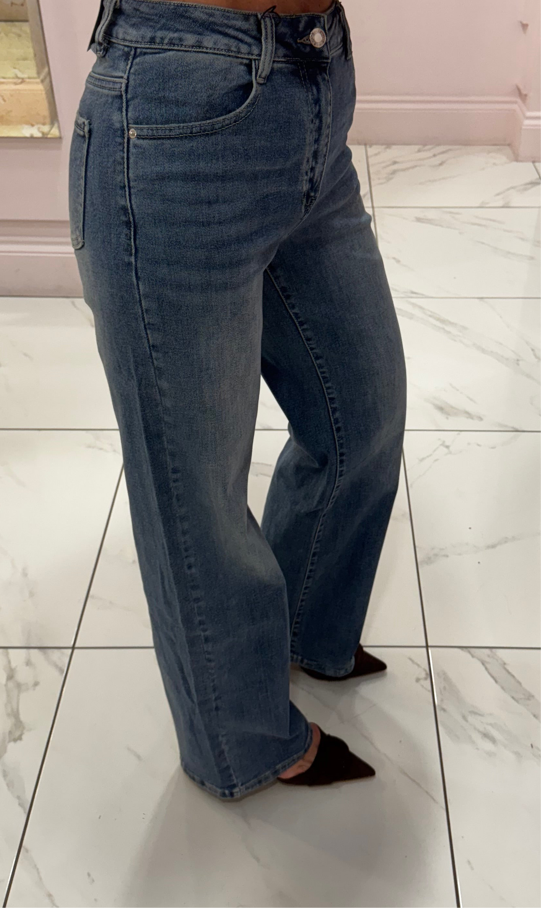 Josie Dad Fit Wide Jeans