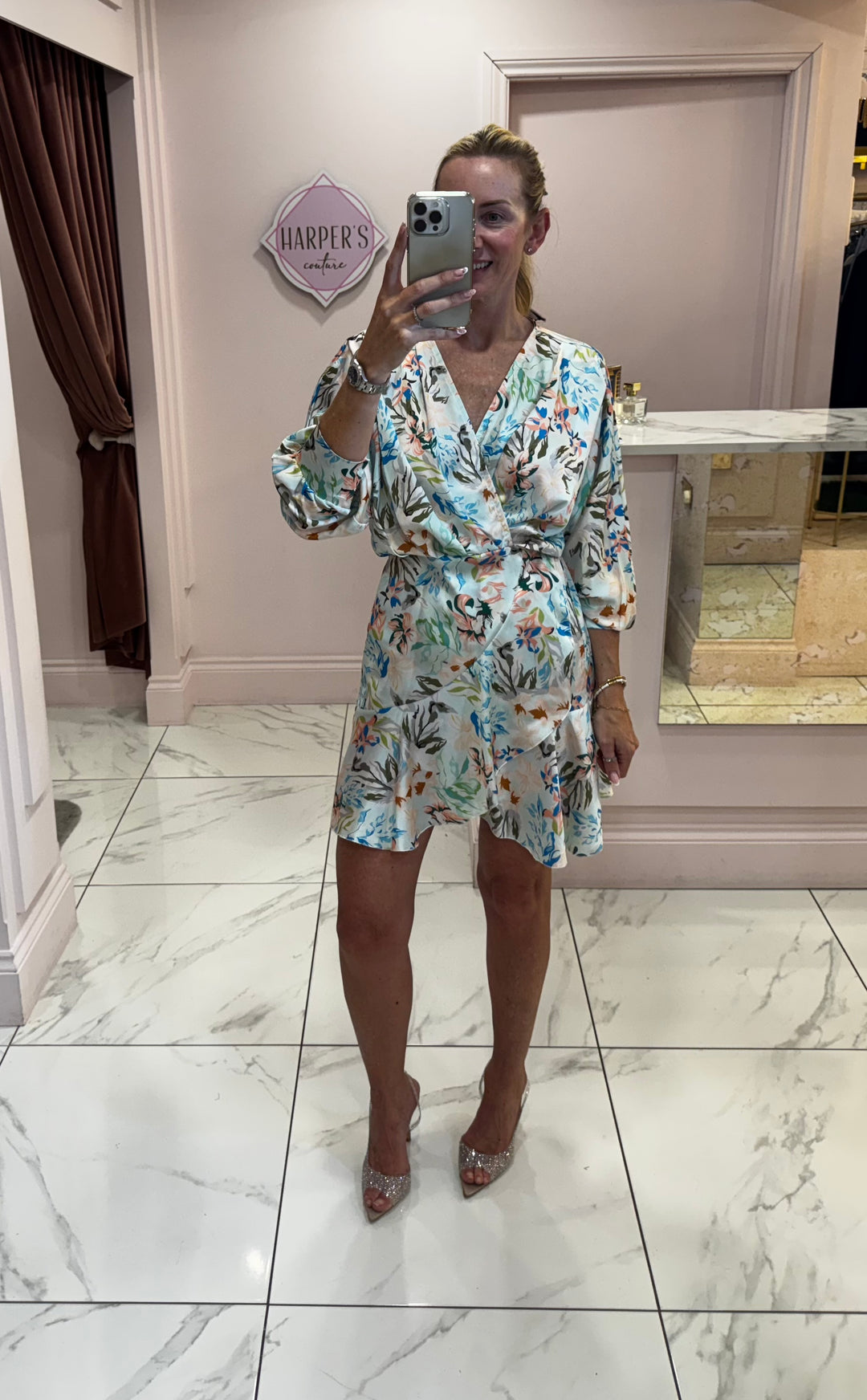 Scarlett Satin Floral Occasion Dress
