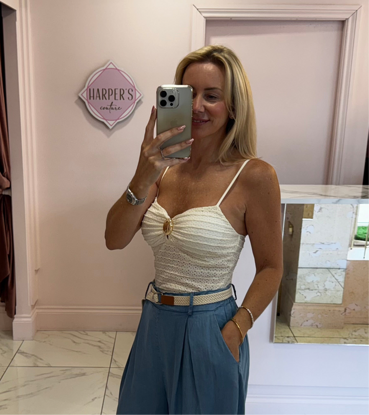 Chloe Cream Ruffle Bodysuit