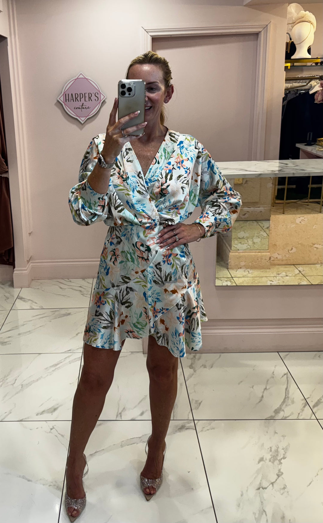 Scarlett Satin Floral Occasion Dress