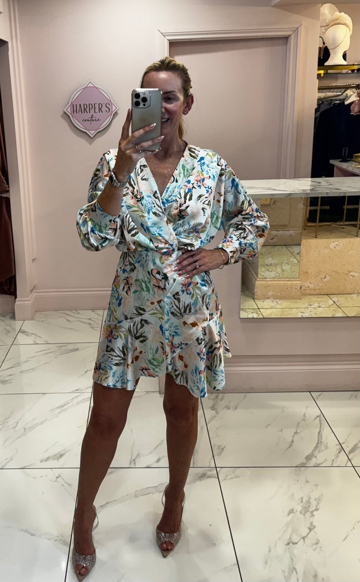 Scarlett Satin Floral Occasion Dress