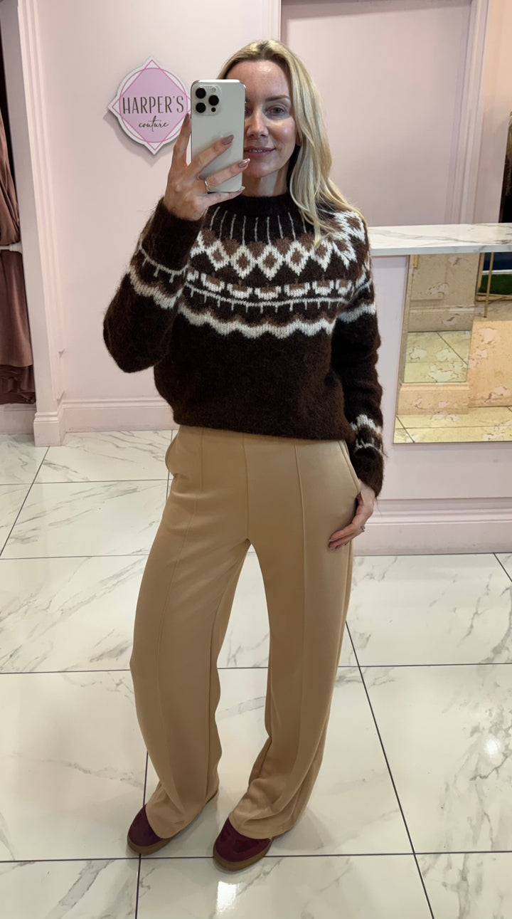 Fern Chocolate Apres Ski Knit Jumper