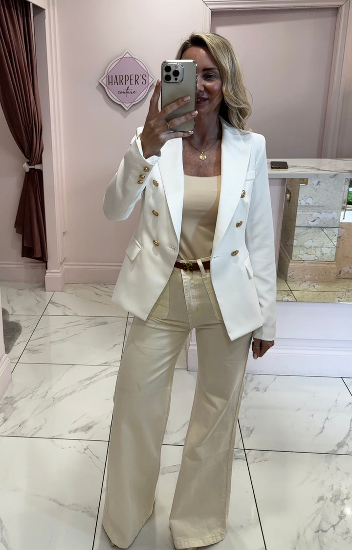 Alena Gold Button Inspired Blazer