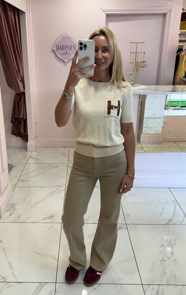 Hettie Beige Super Soft Knit Top/Jumper