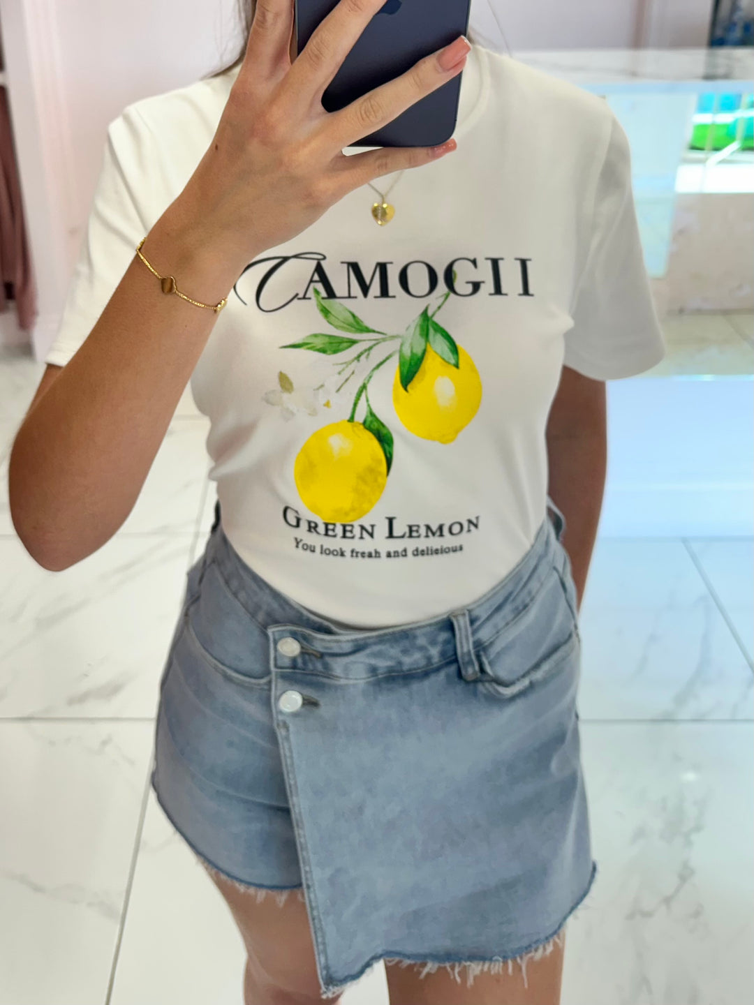 Georgie Denim Front Button detail Skort