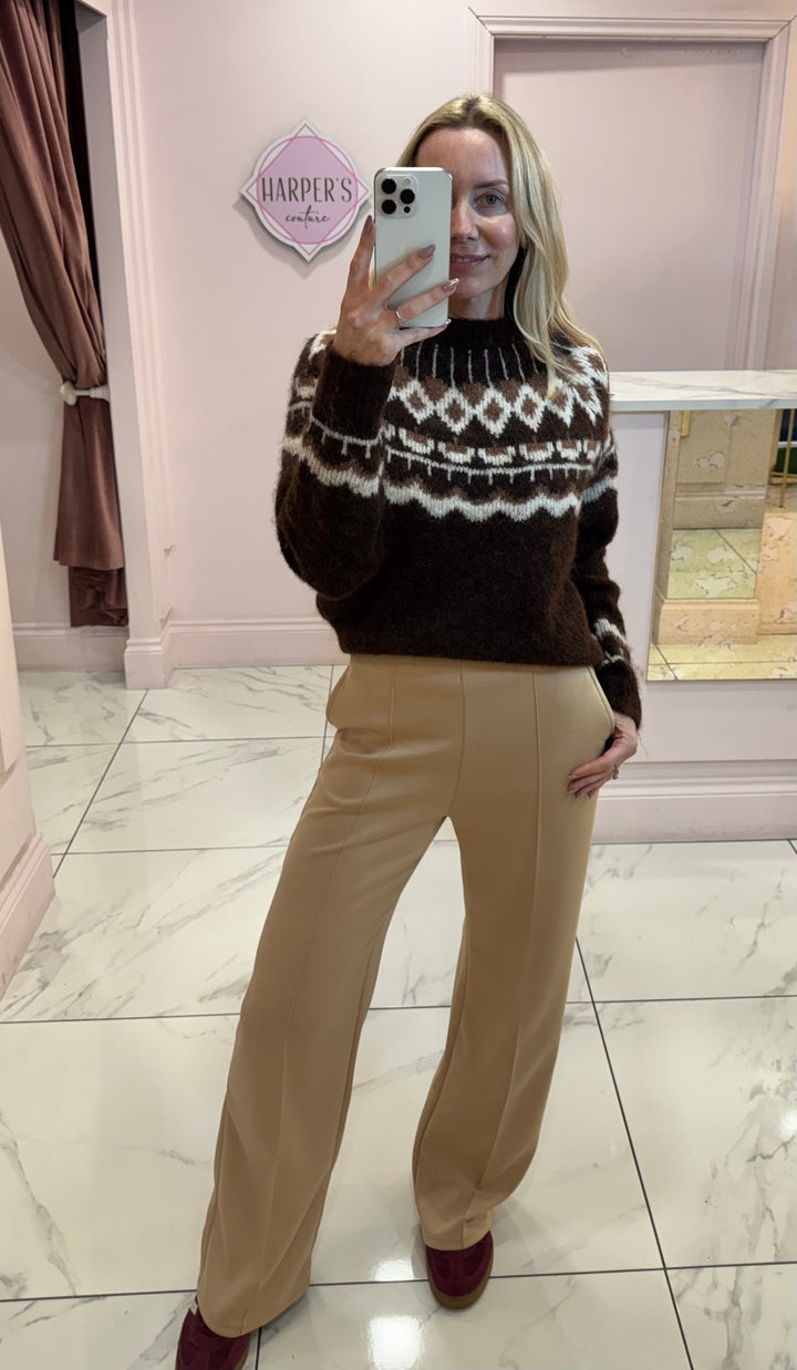 Fern Chocolate Apres Ski Knit Jumper