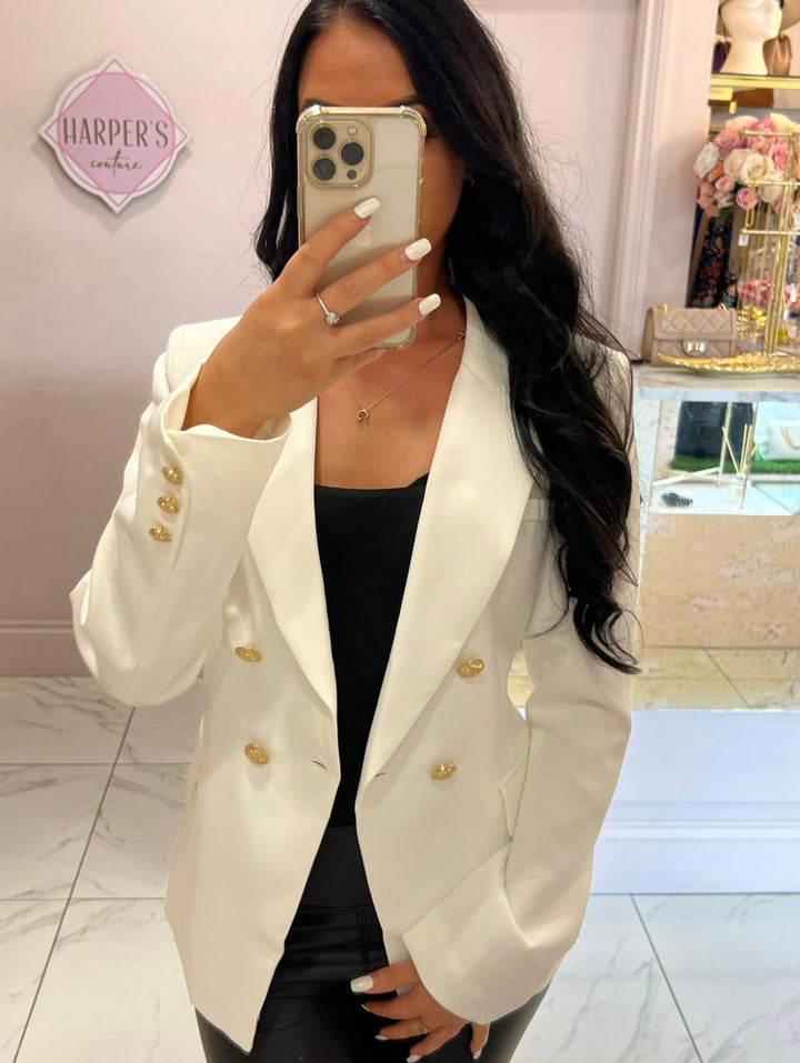 Alena Gold Button Inspired Blazer