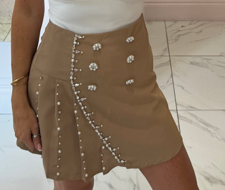 Penny Pearl & Diamanté Detail Skort
