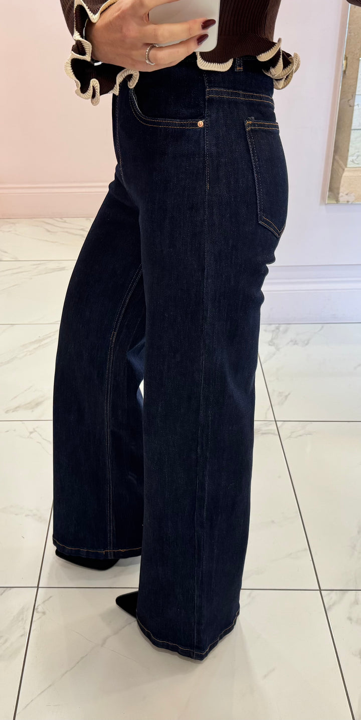 Rose Indigo wide leg denim jeans