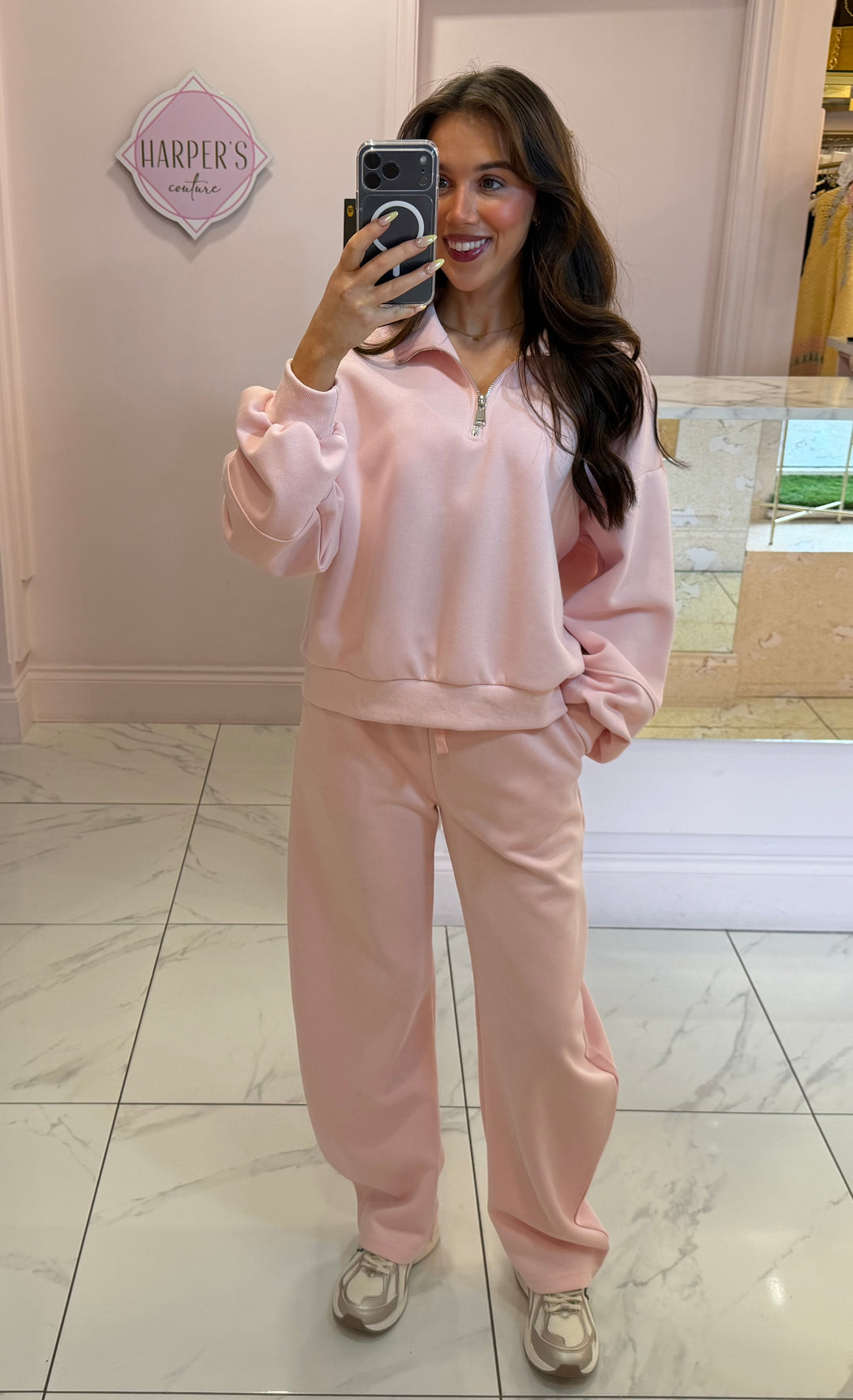 Scarlett 1/4 Zip Sweater & Barrel Leg Lounge Set