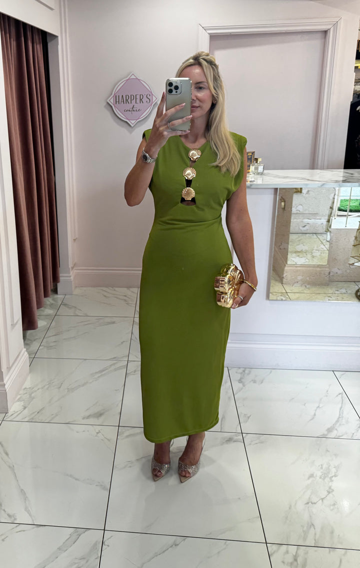 Melinda Green Shell Detail Dress