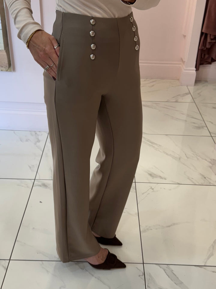 Scuba Button Detail Trousers