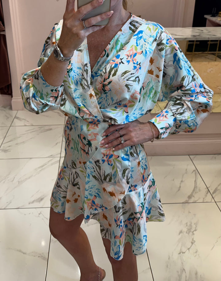 Scarlett Satin Floral Occasion Dress