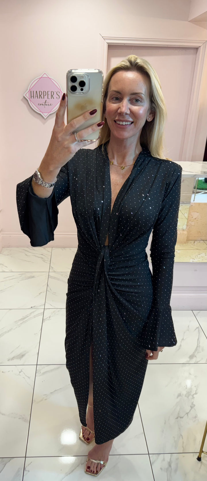 Selina Sparkle Embellished Diamanté Midi Dress