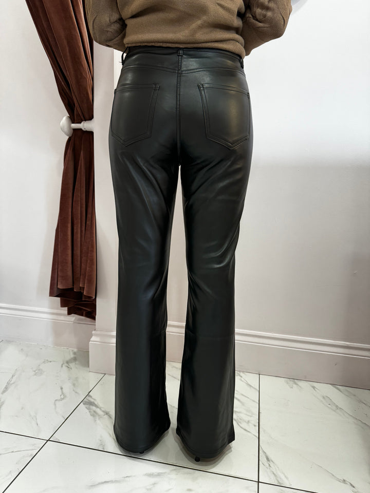 Rihanna Skinny Flare PU Trousers