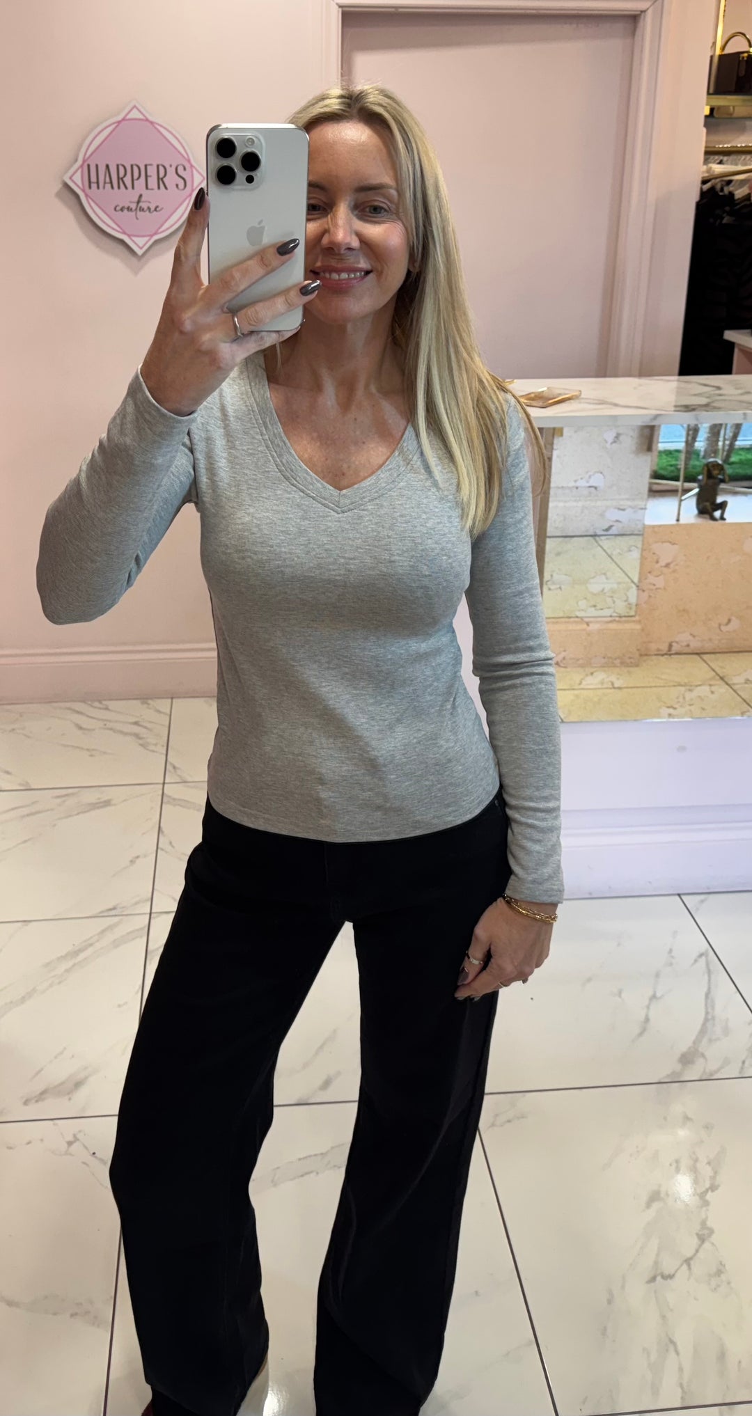 Lottie V Neck Long Sleeve Top