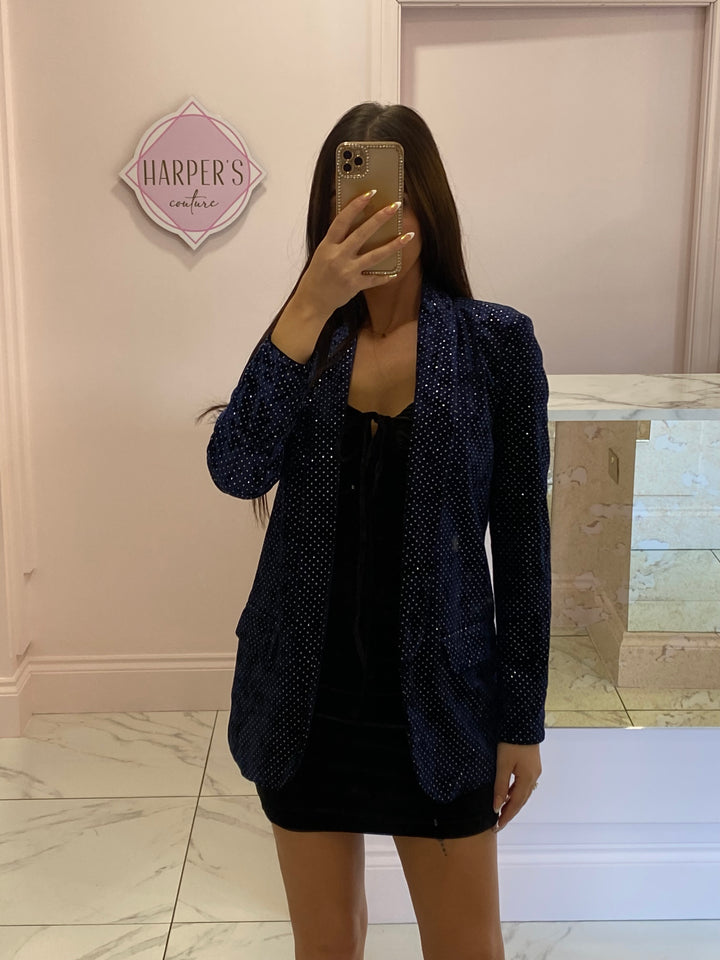 Vivienne Diamanté Navy Blazer