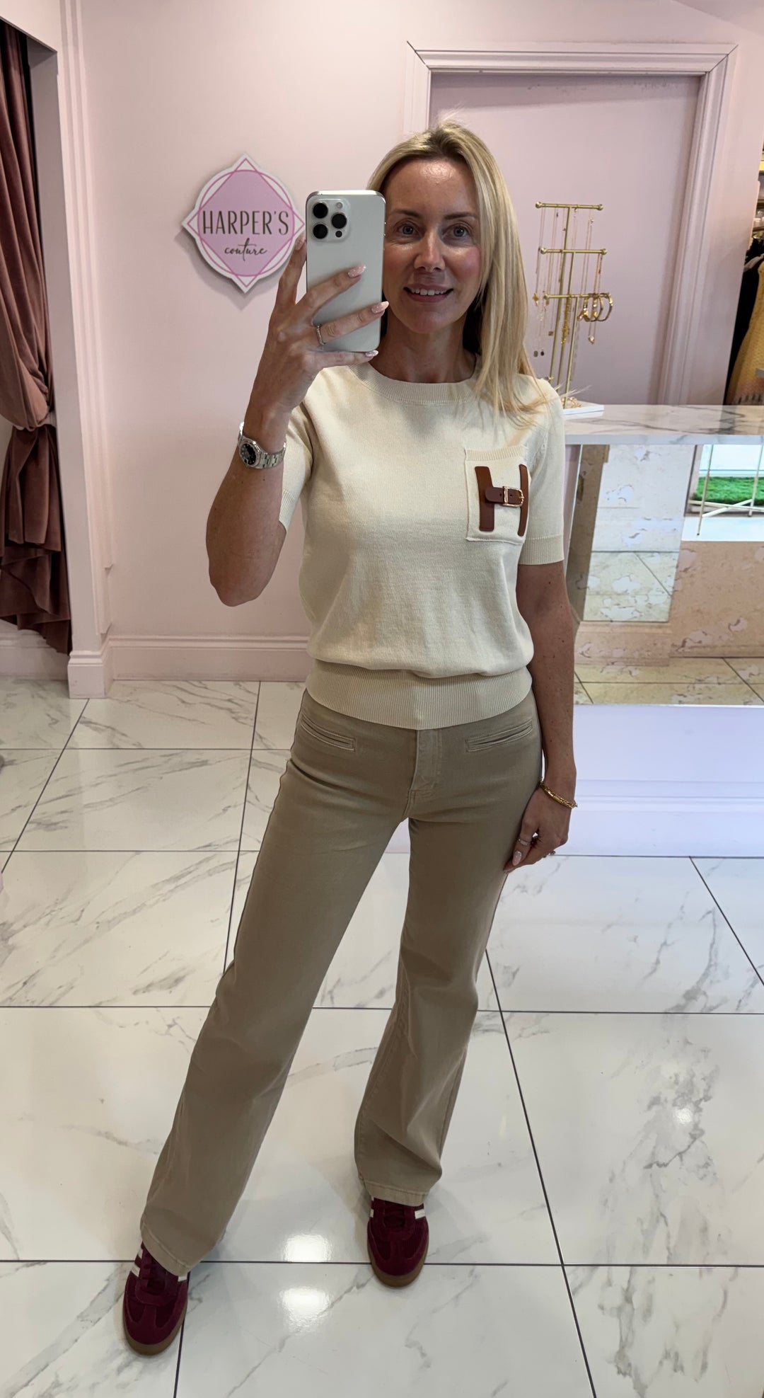 Hettie Beige Super Soft Knit Top/Jumper