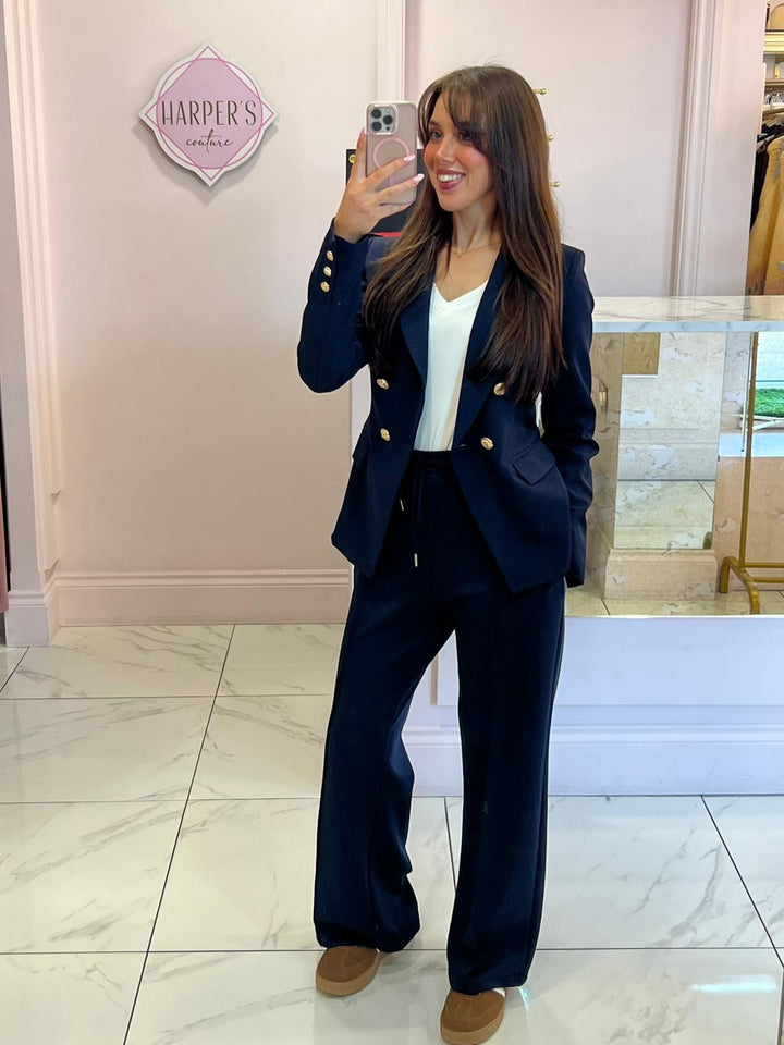 Alena Gold Button Inspired Blazer