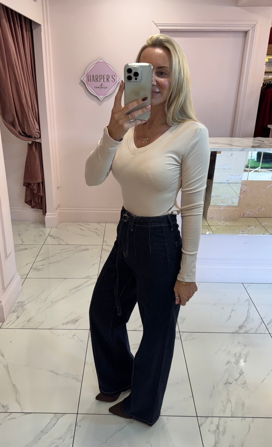 Lottie V Neck Long Sleeve Top