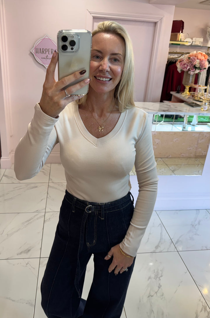 Lottie V Neck Long Sleeve Top