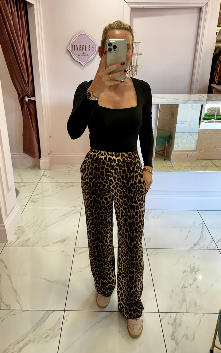 Justie leopard print trousers