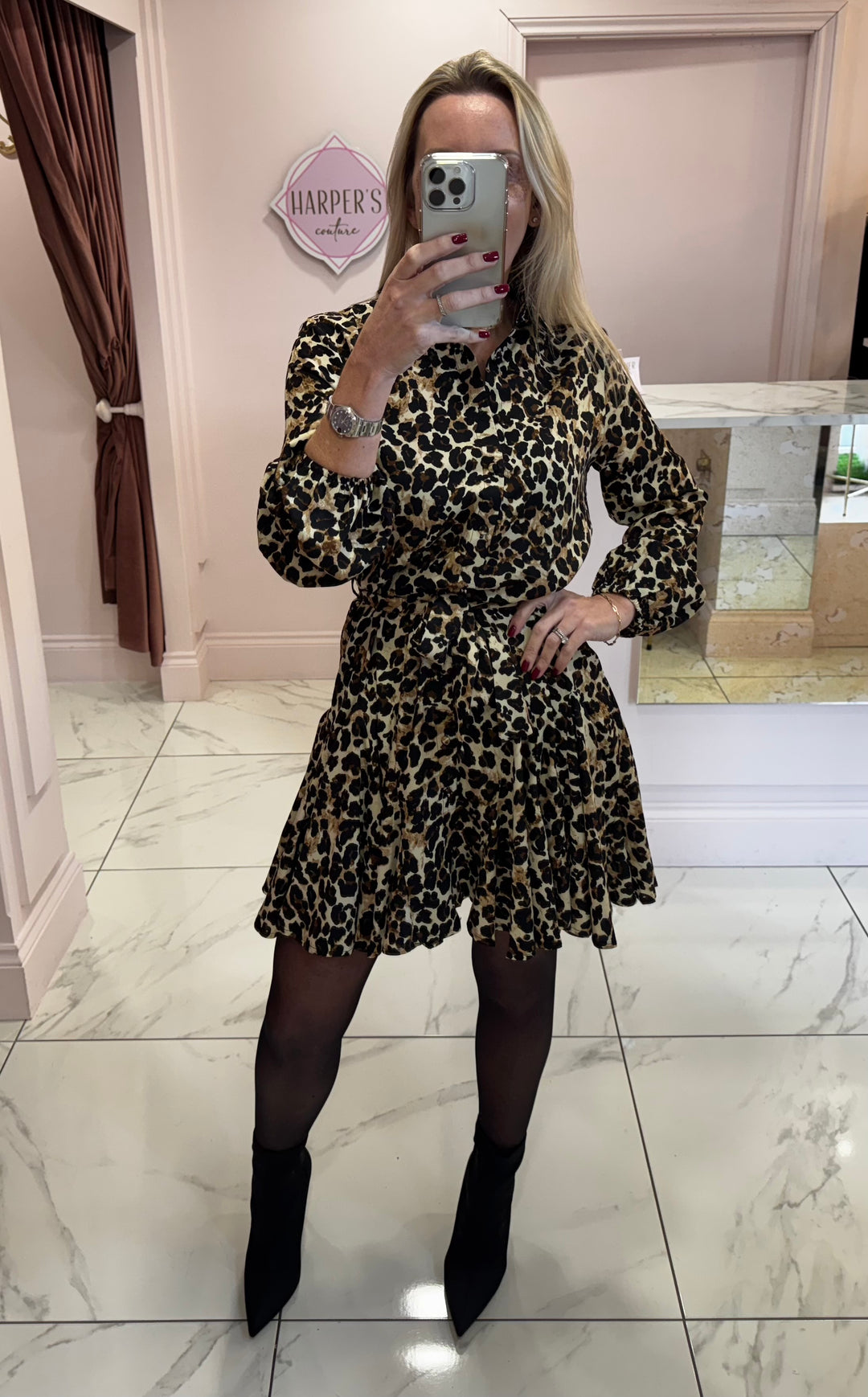 Morgan Leopard Print Skater Dress