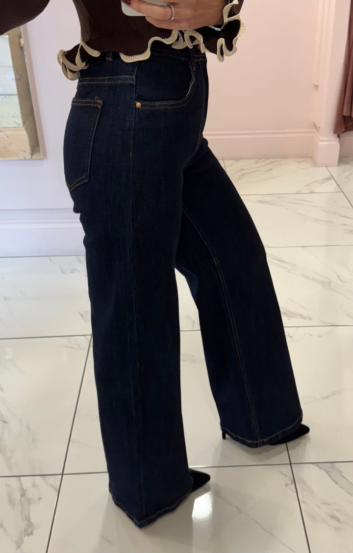 Rose Indigo wide leg denim jeans