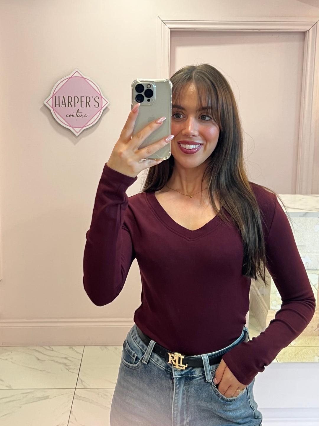 Lottie V Neck Long Sleeve Top