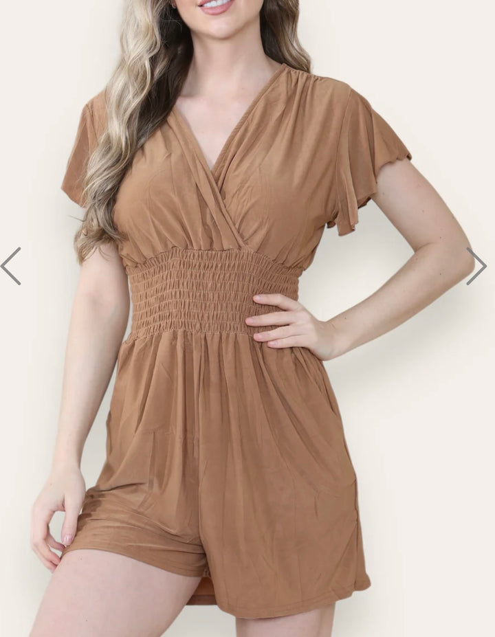 Alicia Plain Elasicated Waist Playsuit