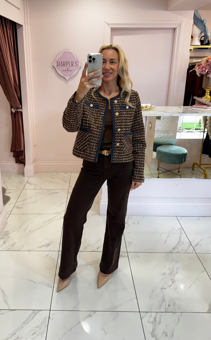 Chantelle Tweed Gold Button Jacket