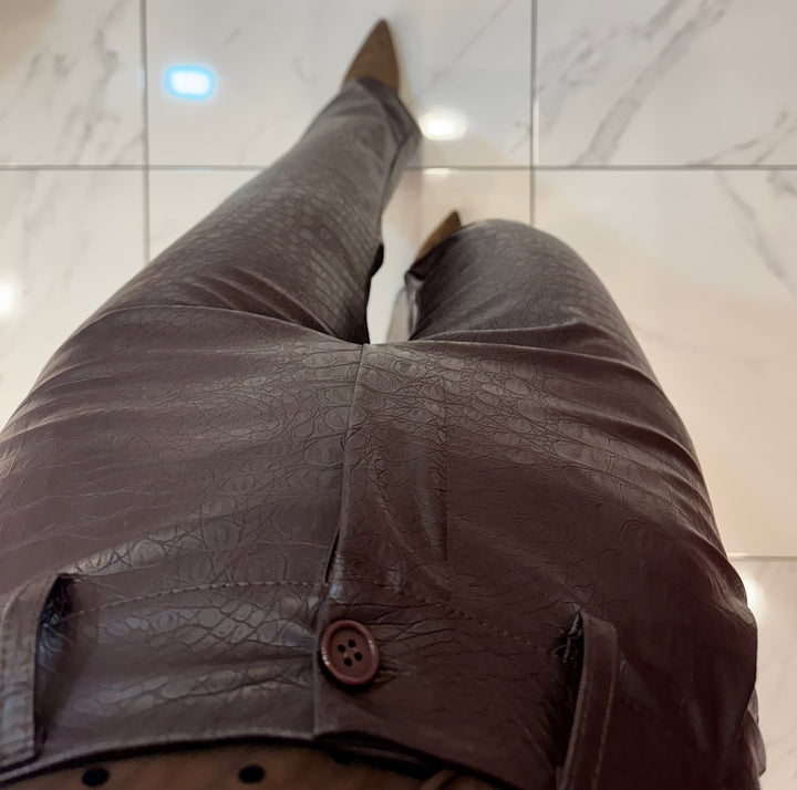 Valentina Faux Leather Wide Leg Trousers