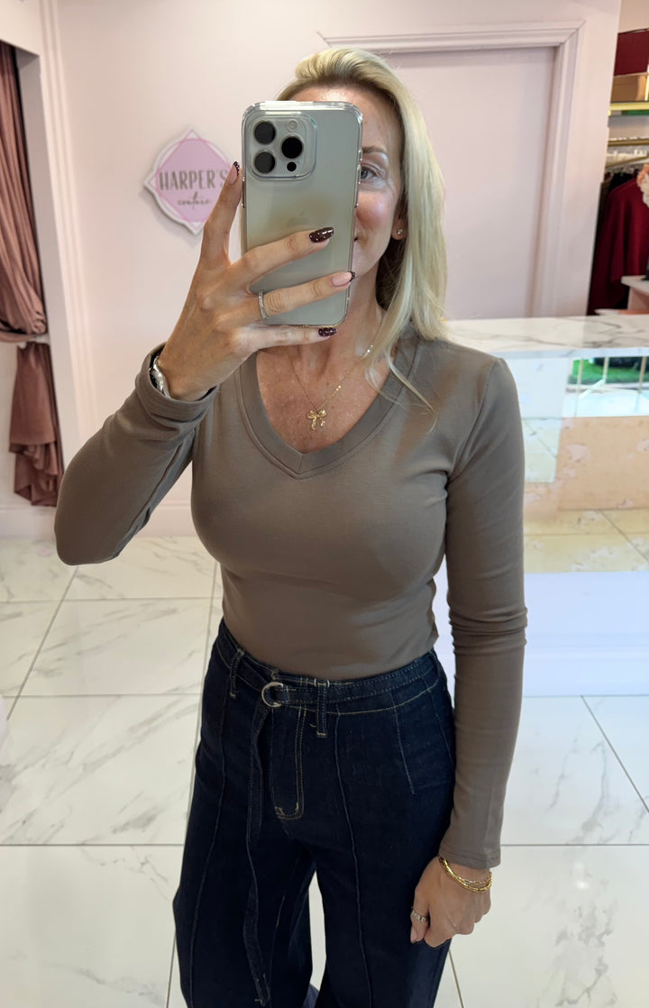 Lottie V Neck Long Sleeve Top
