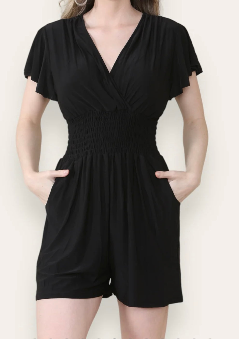 Alicia Plain Elasicated Waist Playsuit