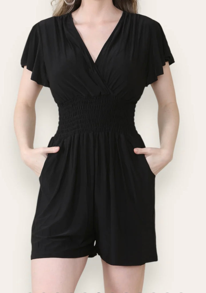 Alicia Plain Elasicated Waist Playsuit