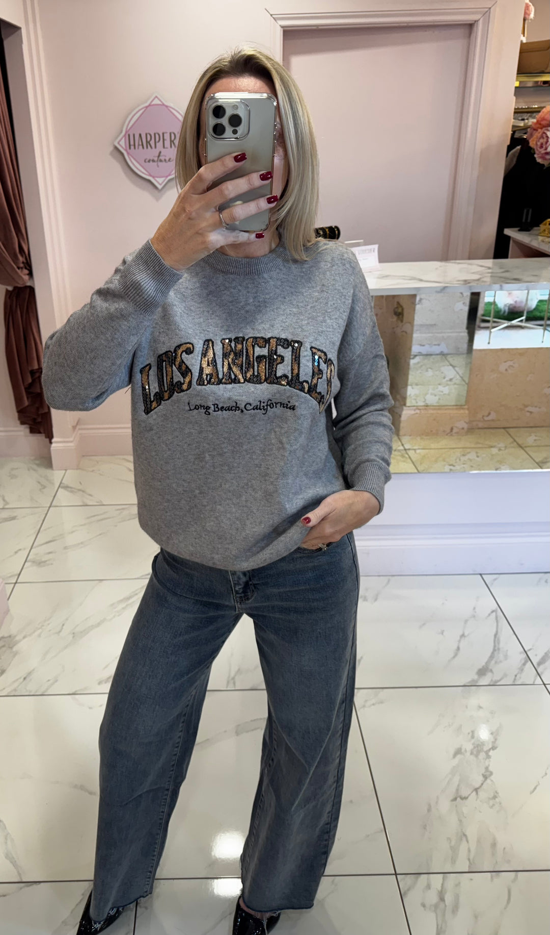 Los Angeles Grey Knit Jumper