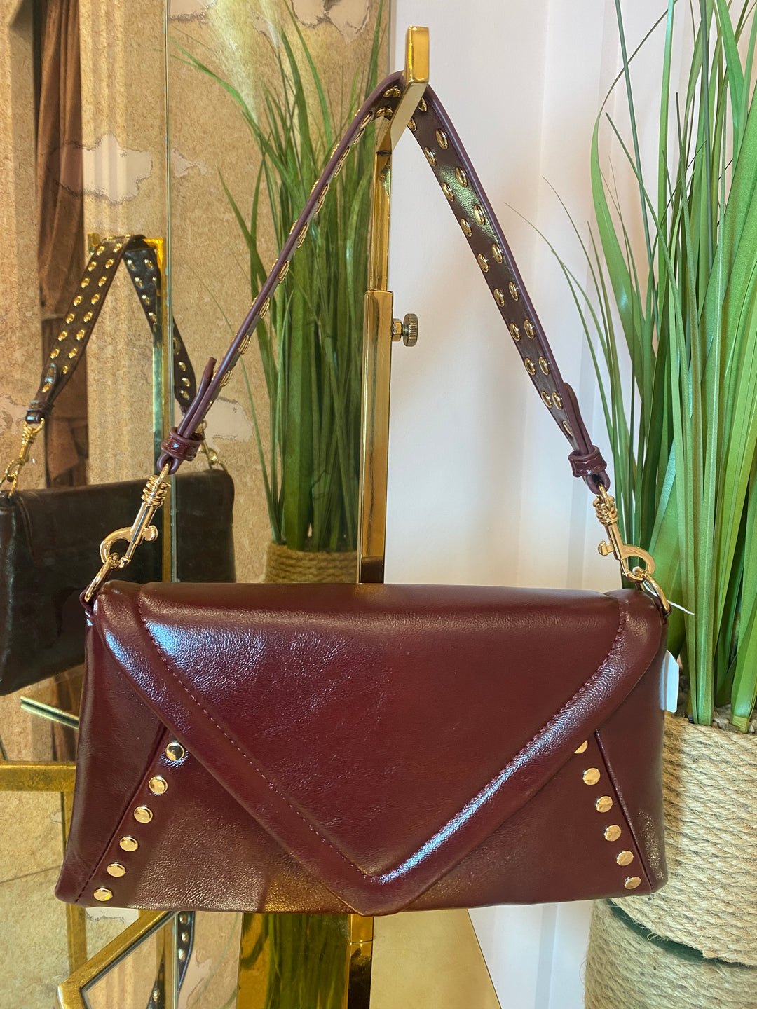 Lexi Envelope Bag With Gold Studs