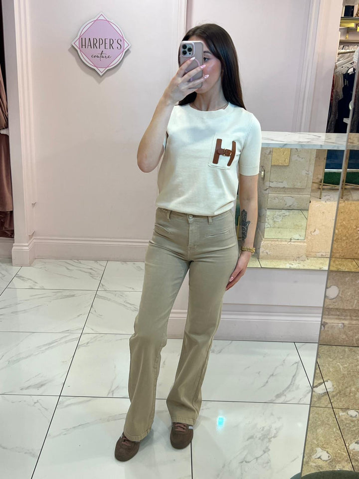 Hettie Beige Super Soft Knit Top/Jumper