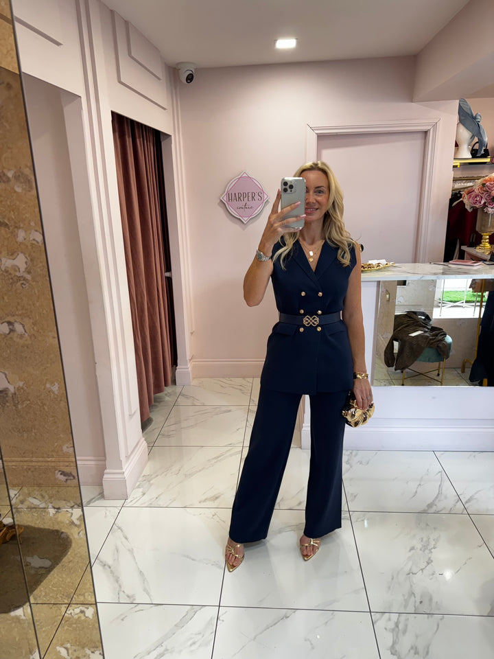 Blake Knit Belted Top & Trouser Co Ord Set