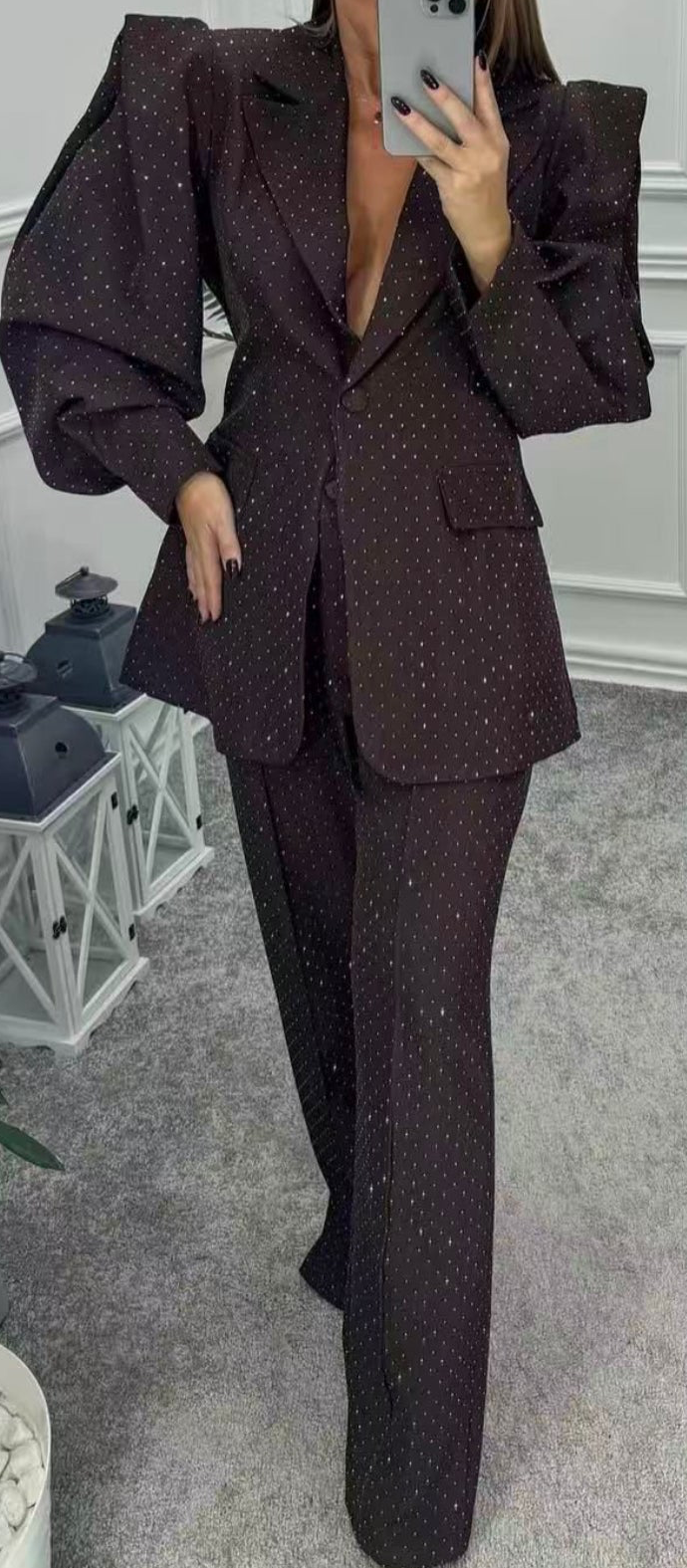 Blair Diamanté encrusted Suit - Oversized Blazer & Trouser Co Ord Set