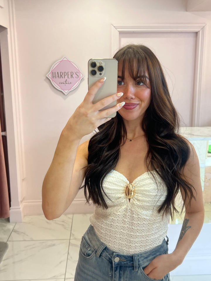 Chloe Cream Ruffle Bodysuit