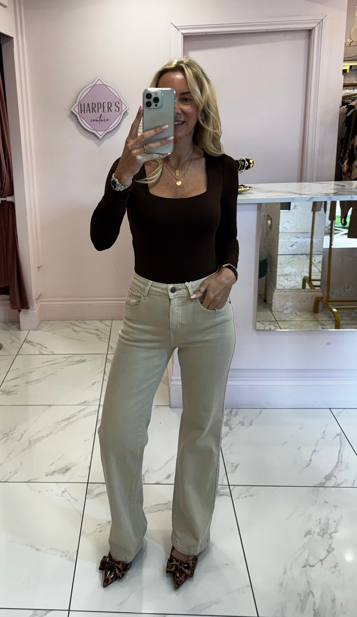 Kate Square Neck Long Sleeve Bodysuit
