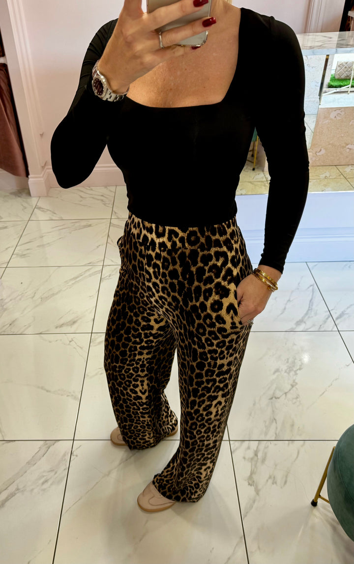 Justie leopard print trousers