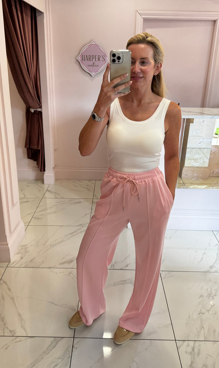 Alex Baby Pink Super Soft Seam Front Trousers