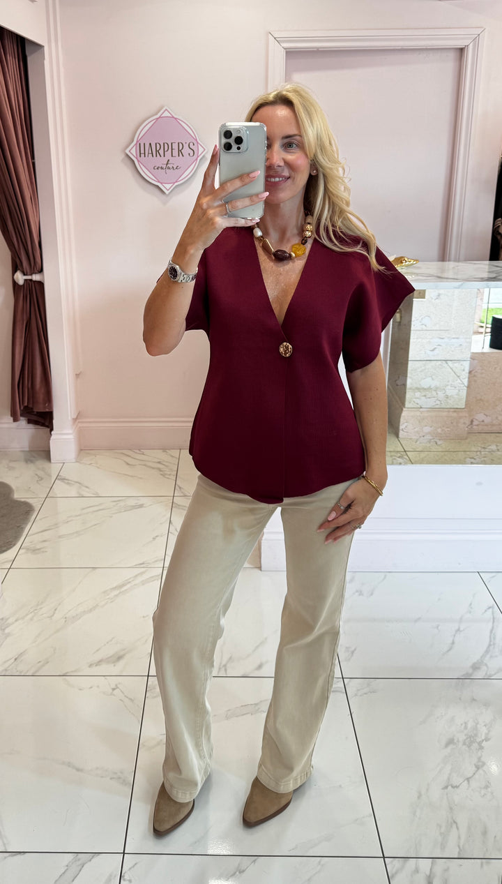 Beth Beige Straight Leg Jeans