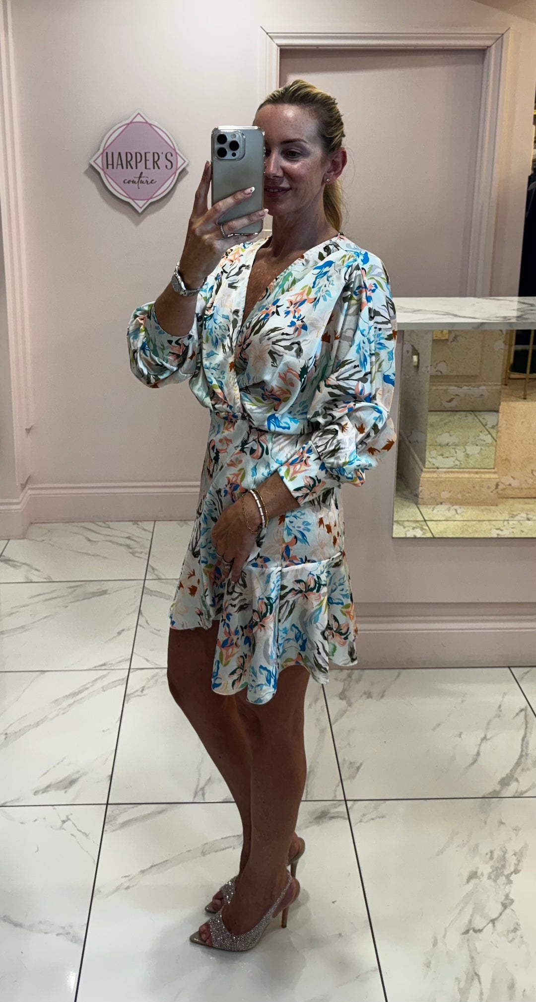 Scarlett Satin Floral Occasion Dress