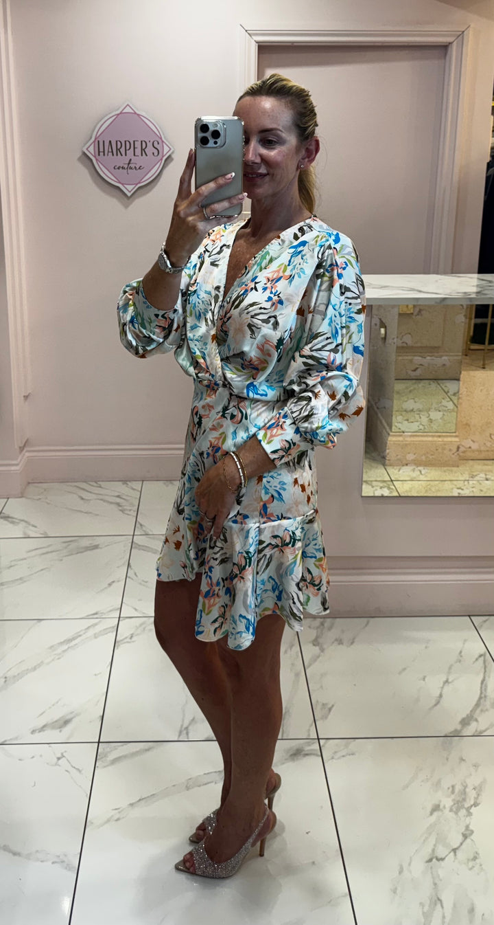 Scarlett Satin Floral Occasion Dress